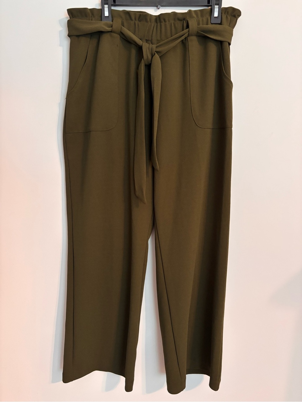BBJ Los Angeles Wide Leg Olive Green Dress Pants